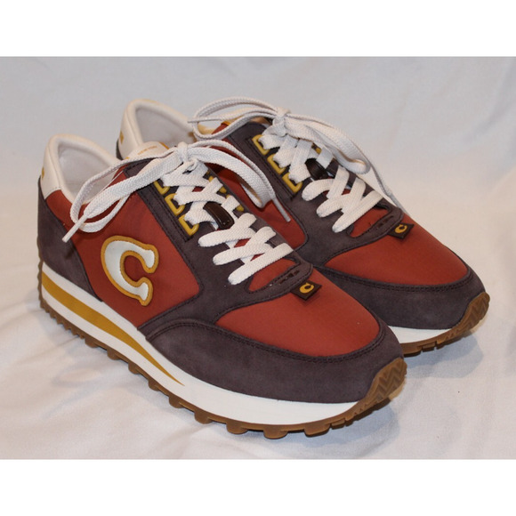 Coach Runner Sneakers MEN SZ 8 WOMEN'S SZ 10 RUST/MAPLE NIB‎ $195 - Picture 1 of 6